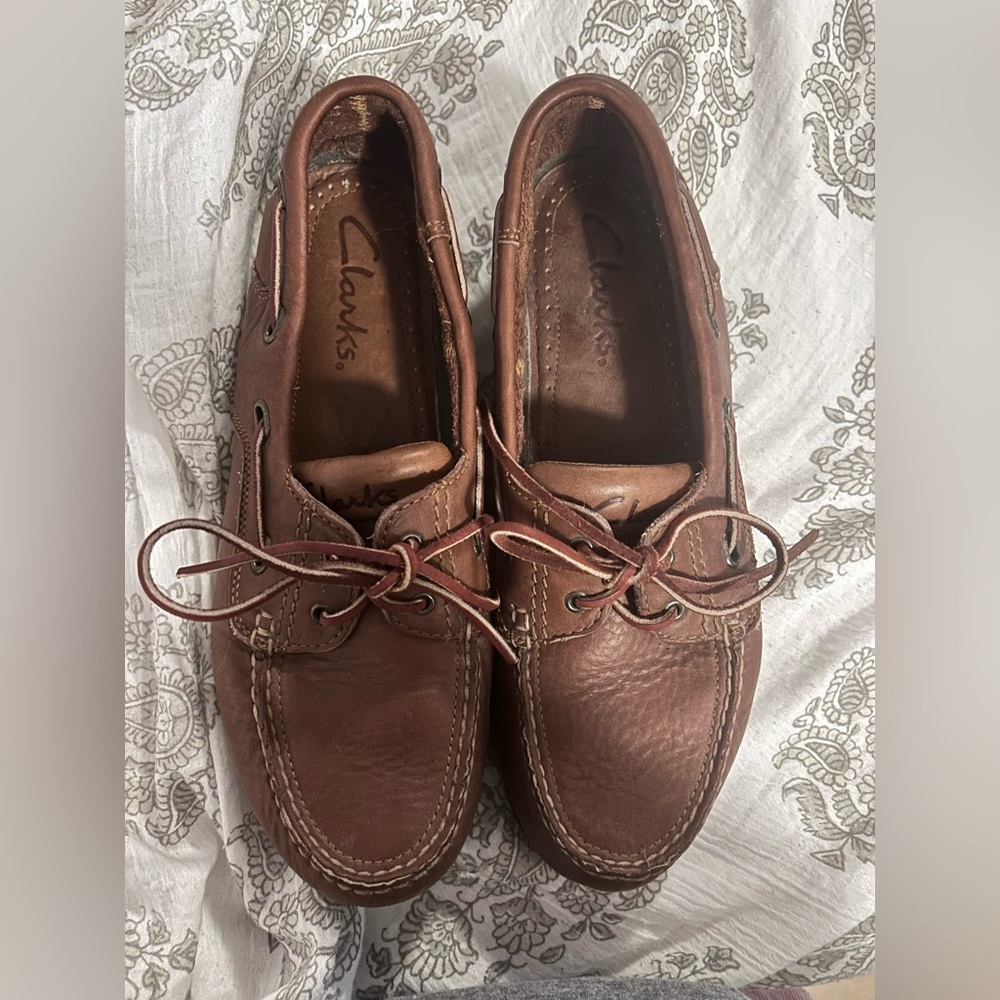 Clarks Brown Leather Boat Shoes Timeless Comfort
